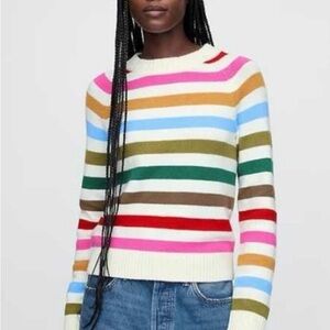 GAP Colorful Striped Crew Neck Sweater
